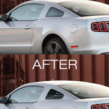Anchor Room Quarter Window American Flag (2010-2014 Mustang) - Matte Black, Distressed/Tattered - 10FM_QWF_M