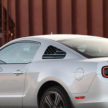 Anchor Room Quarter Window American Flag (2010-2014 Mustang) - Matte Black, Distressed/Tattered - 10FM_QWF_M