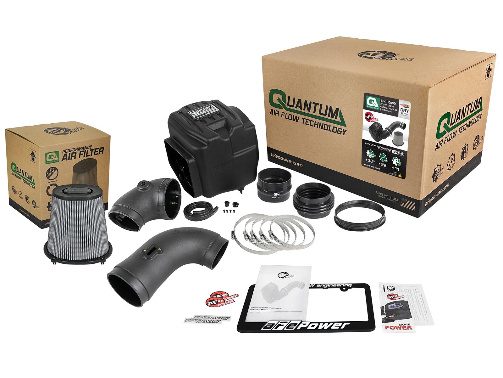 AFE QUANTUM Cold Air Intake System w/ Pro DRY S Media (2007-2010 Silverado 2500 HD, Silverado 3500 HD, Sierra 2500 HD, Sierra 3500 HD) - 53-10005D