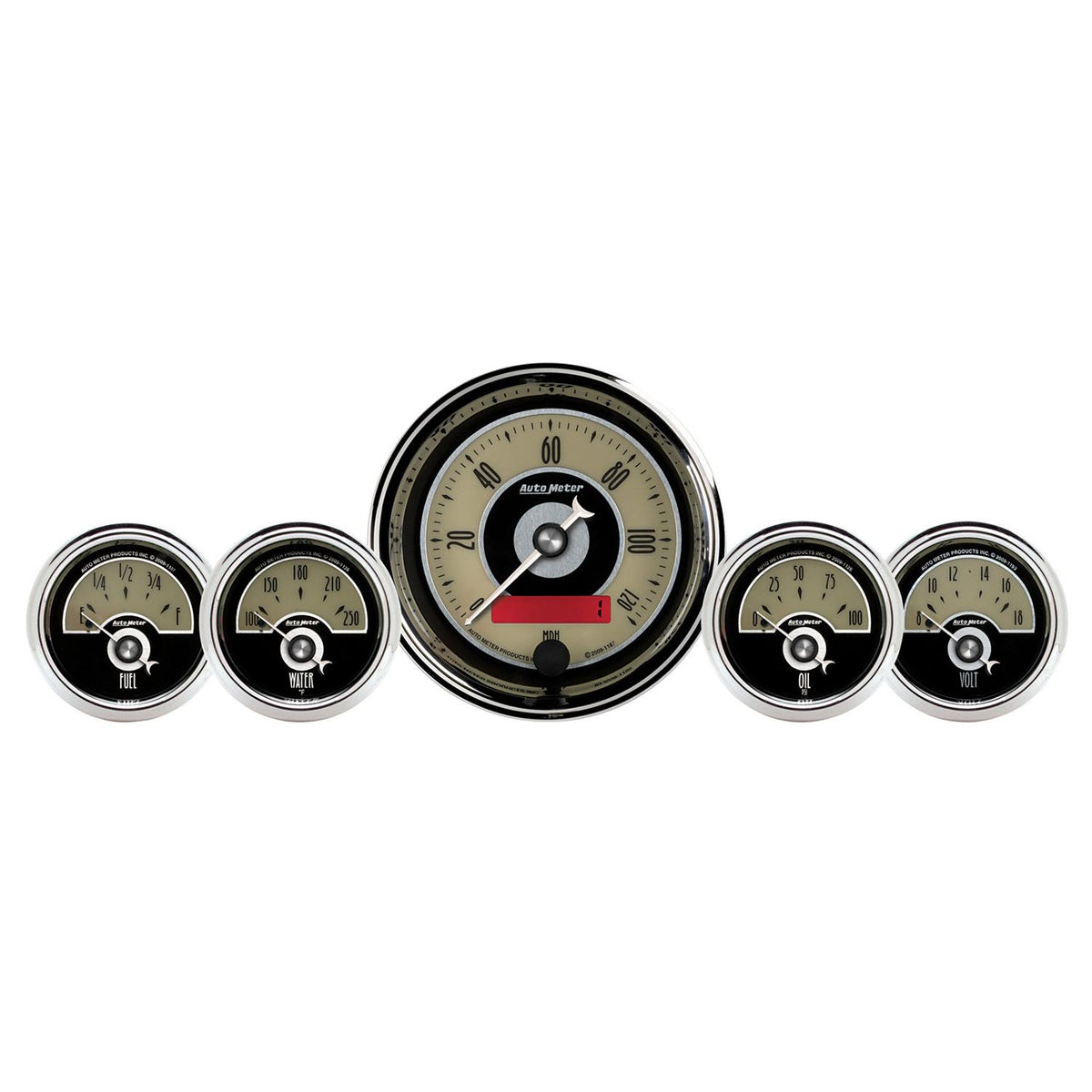 Auto Meter 5 PC. GAUGE KIT, 3-3/8" & 2-1/16", ELEC. SPEEDOMETER, CRUISER AD - 1100