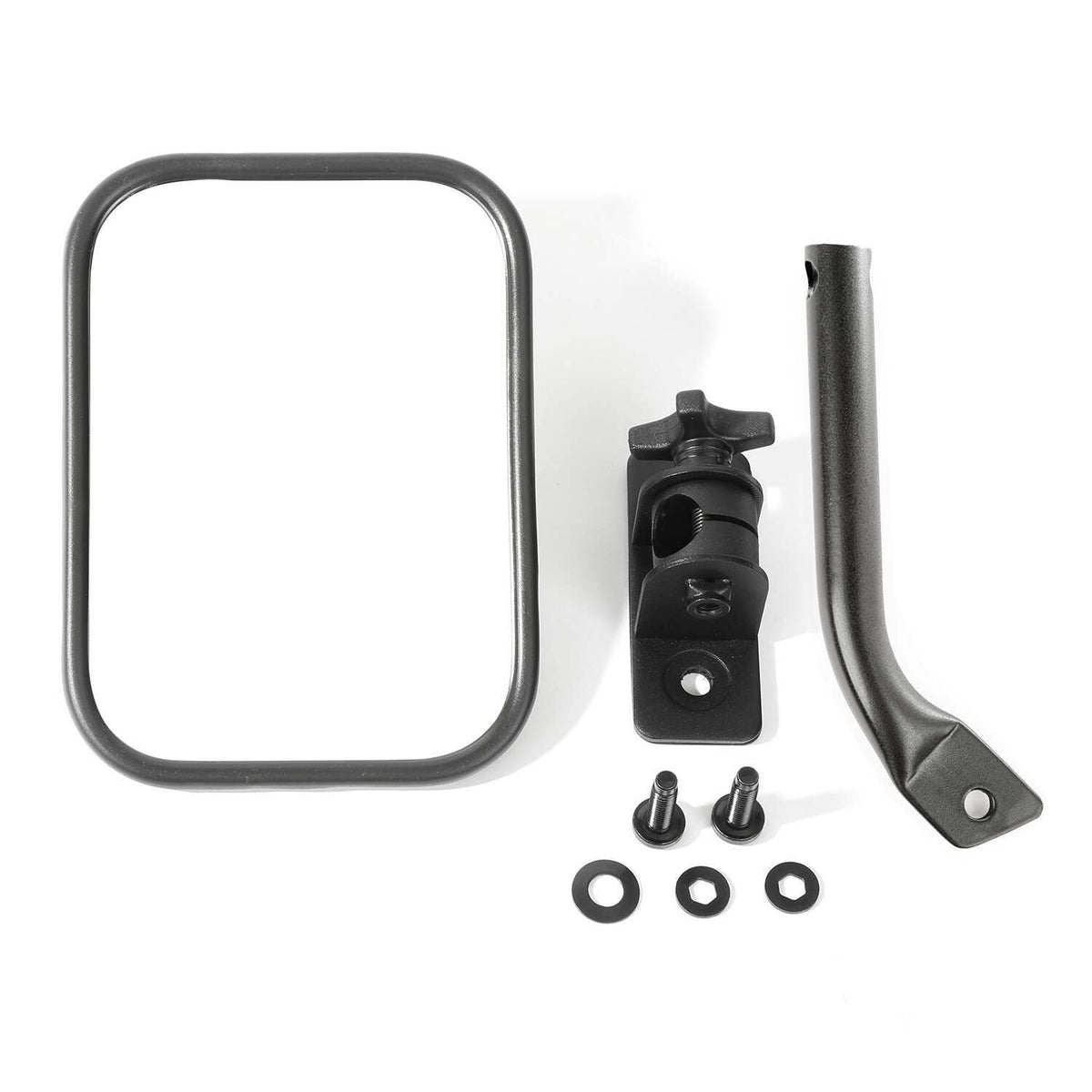 Rugged Ridge Stubby Trail Mirror Rectangular Txt Black; 97-18 Jeep Wrangler Jk - 11025.2