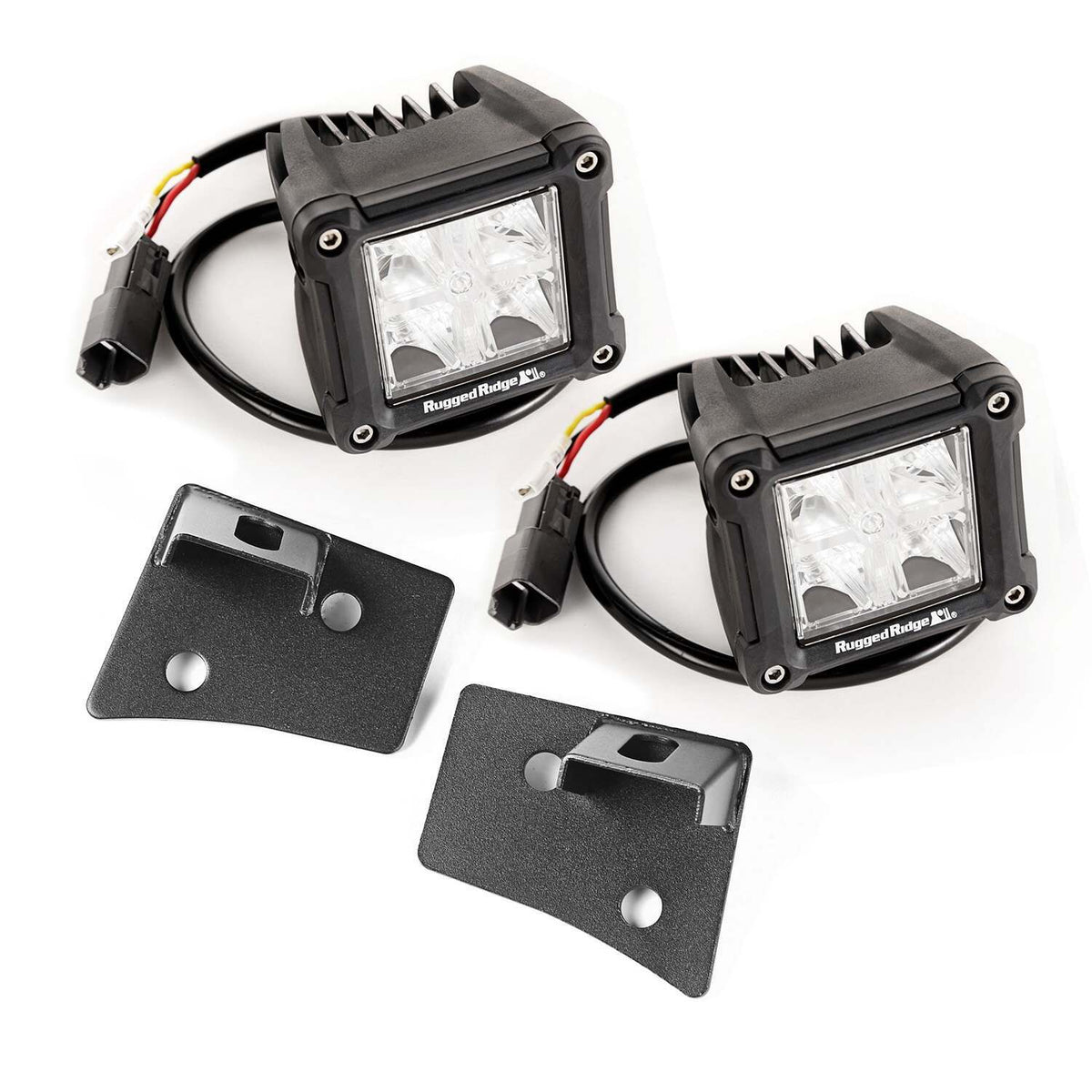 Rugged Ridge Light Kit Windshield Mounted Dual Beam Square; 07-18 Wrangler Jk - 11027.2