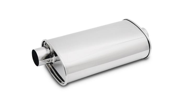 Vibrant Performance Streetpower Oval Muffler, 2.25" Inlet/Outlet (Offset-Center) - 1105