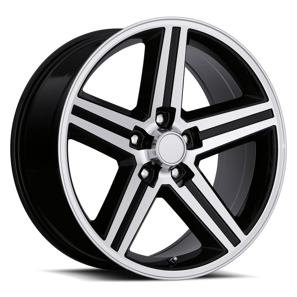 Factory Reproductions FR 11 - IROC Replica Wheels 20x9 5x5 +0 HB 78.1 HB IROC 5 Spoke Black/Machine Face Factory Reproductions (1985-2005 Astro, C1500, R1500 Suburban, Safari, C1500 Suburban, Yukon, Impala, K1500 Suburban, Tahoe, Express 1500, Silverado 1