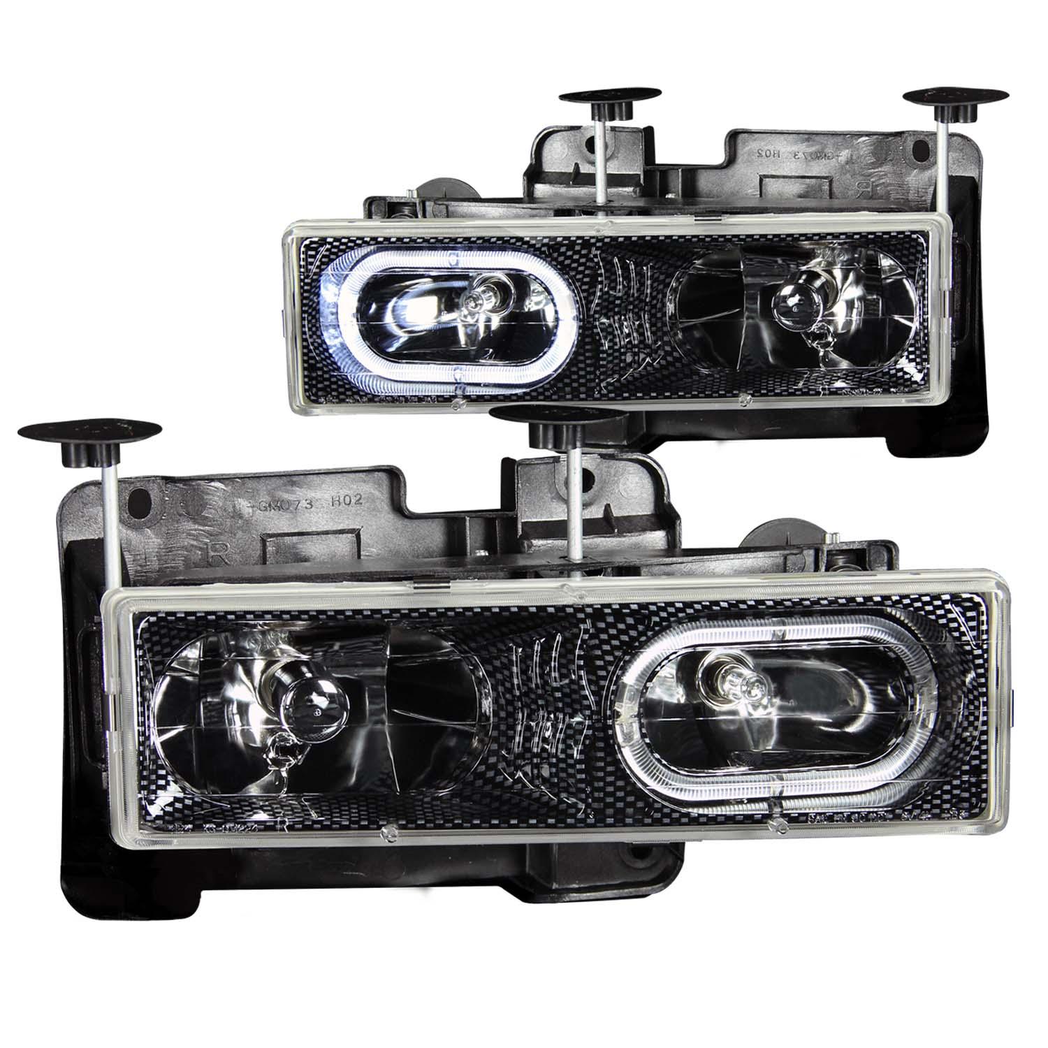 ANZO Crystal Headlight Set W/Halo (1990-1999 GMC&Chevrolet Trucks) - 111005