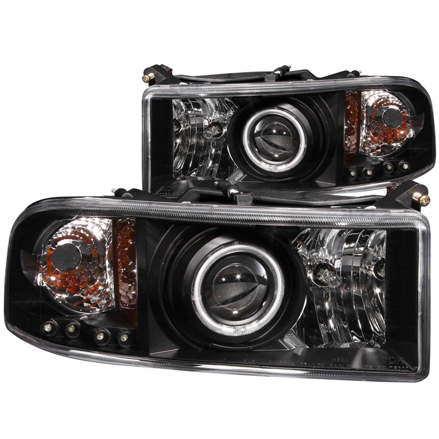 ANZO Projector Headlight Set W/Halo (1994-2002 Ram 1500, Ram 2500, Ram 3500) - 111065