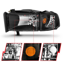 ANZO Crystal Headlight Set (1994-2002 Ram 1500, Ram 2500, Ram 3500) - 111067