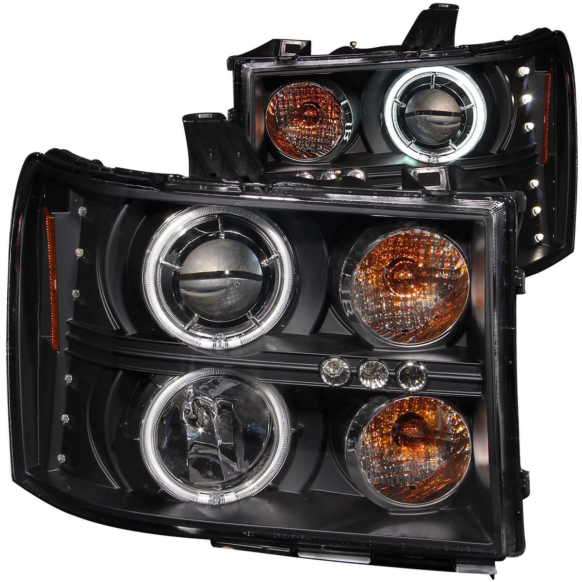ANZO Projector Headlight Set W/Halo (2007-2014 Sierra 1500, Sierra 2500 HD, Sierra 3500 HD) - 111125
