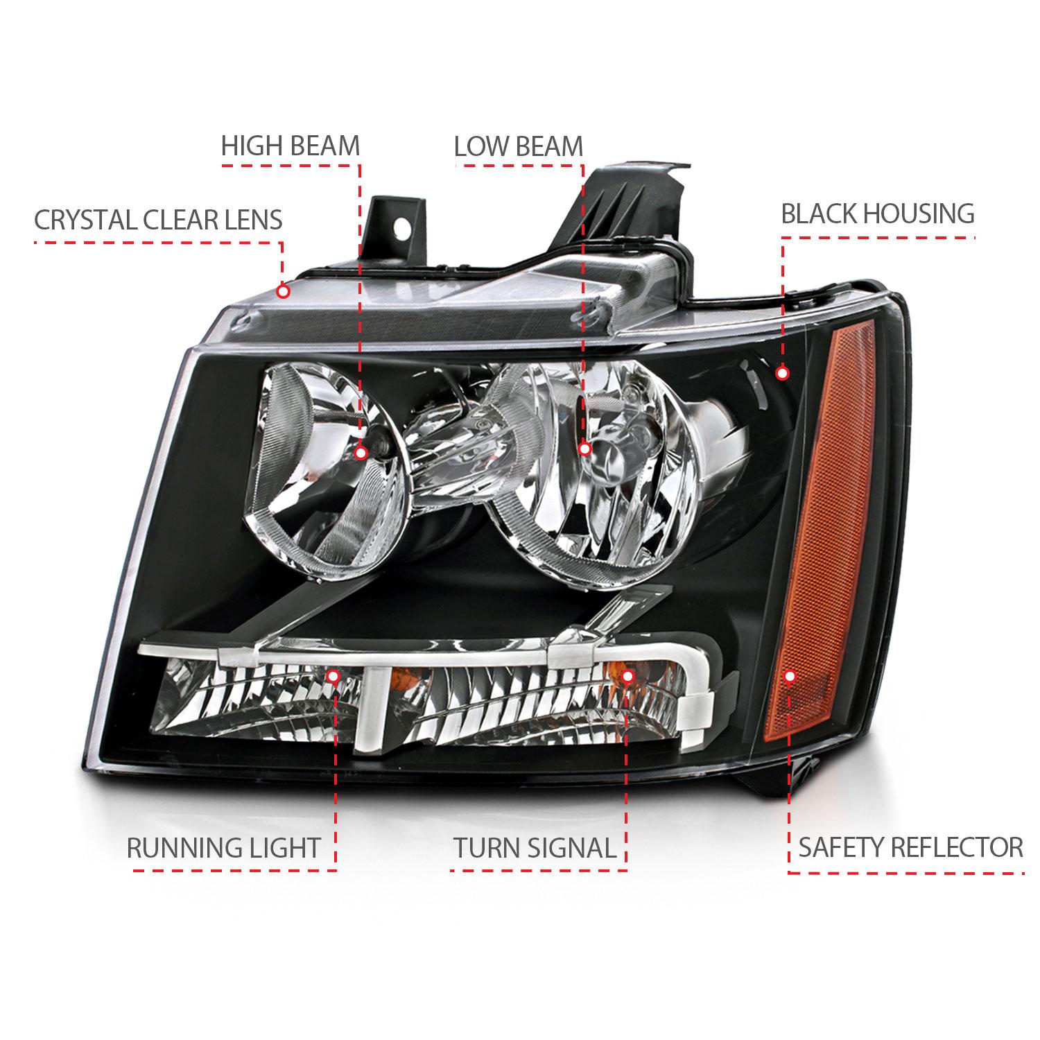 ANZO Anzo Usa Crystal Headlights (2007-2014 Suburban, Tahoe) - 111392