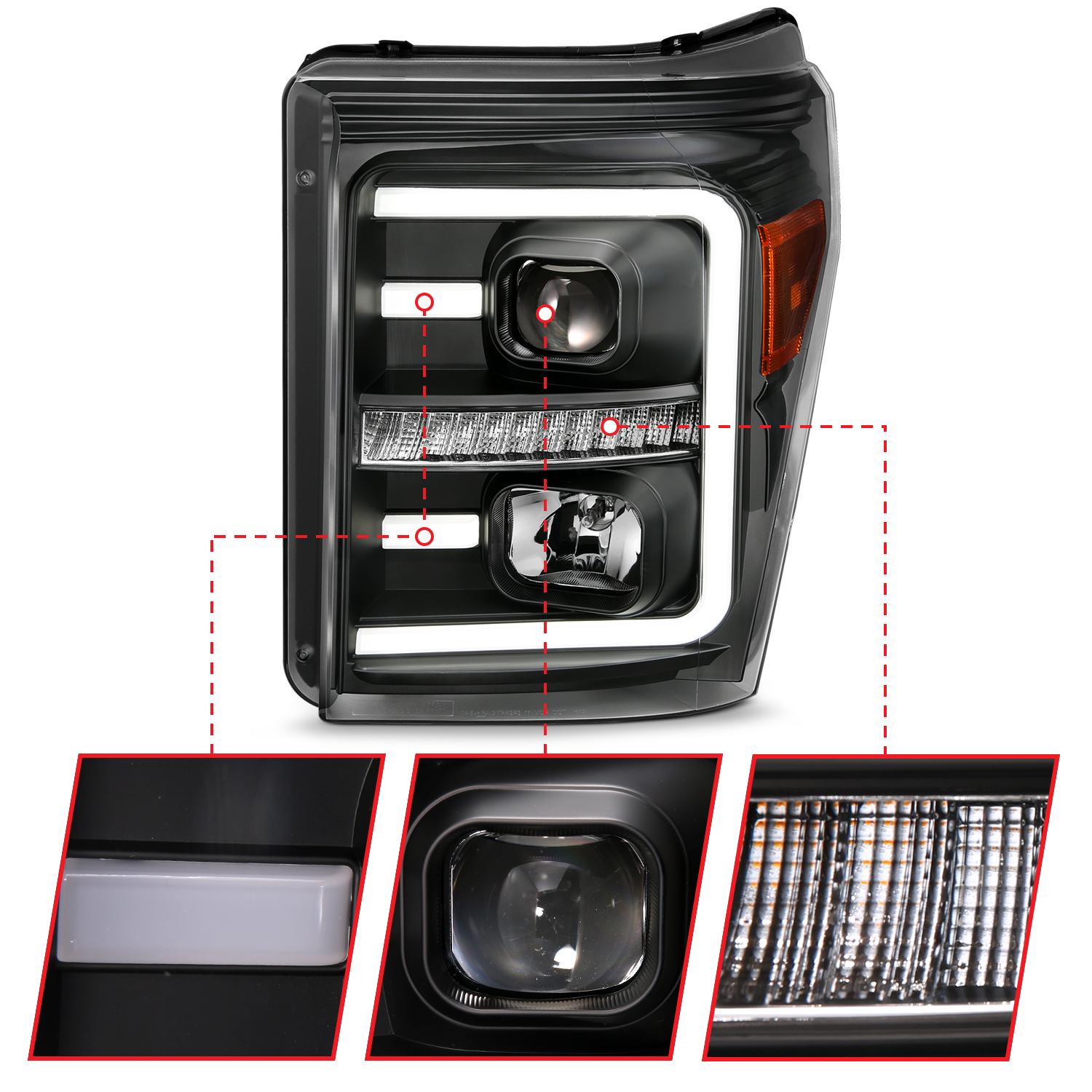 ANZO Anzo Usa Projector Headlights (2011-2016 F-250 Super Duty, F-350, F-450 Super Duty) - 111406