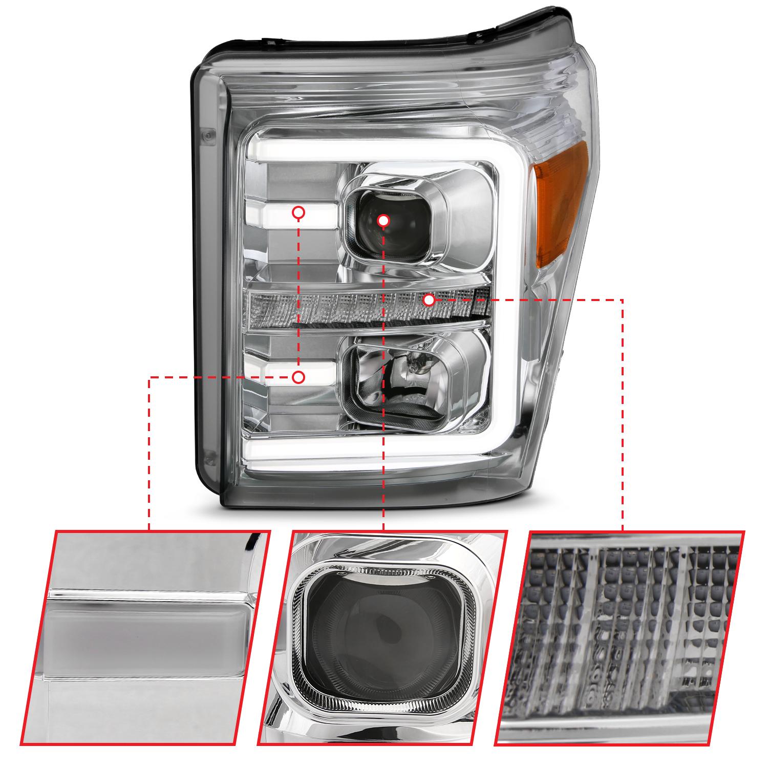 ANZO Anzo Usa Projector Headlights (2011-2016 F-250 Super Duty, F-350, F-450 Super Duty) - 111407
