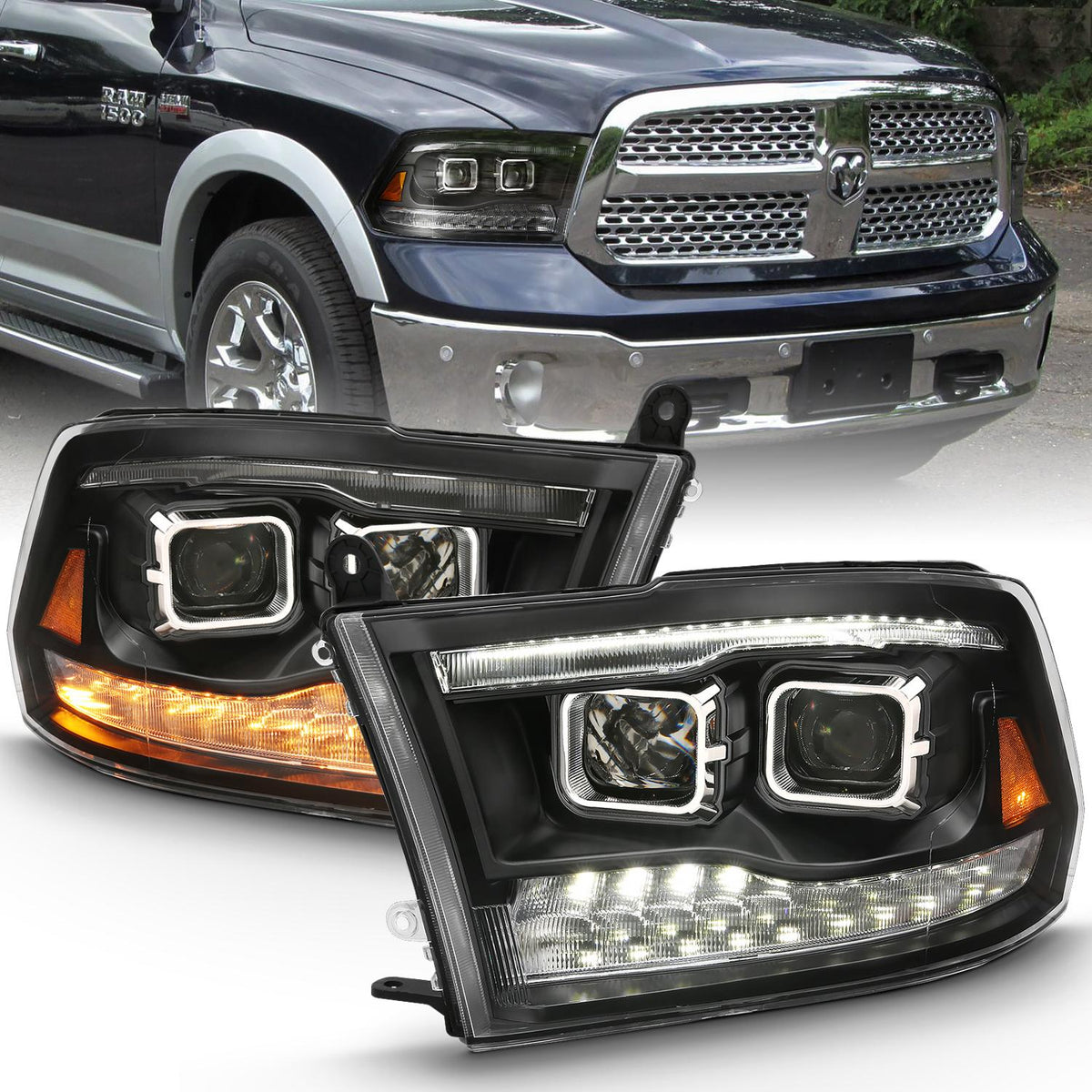 ANZO Projector Headlight (2009-2018 Ram 1500, Ram 2500, Ram 3500, 1500, 2500, 3500) - 111441