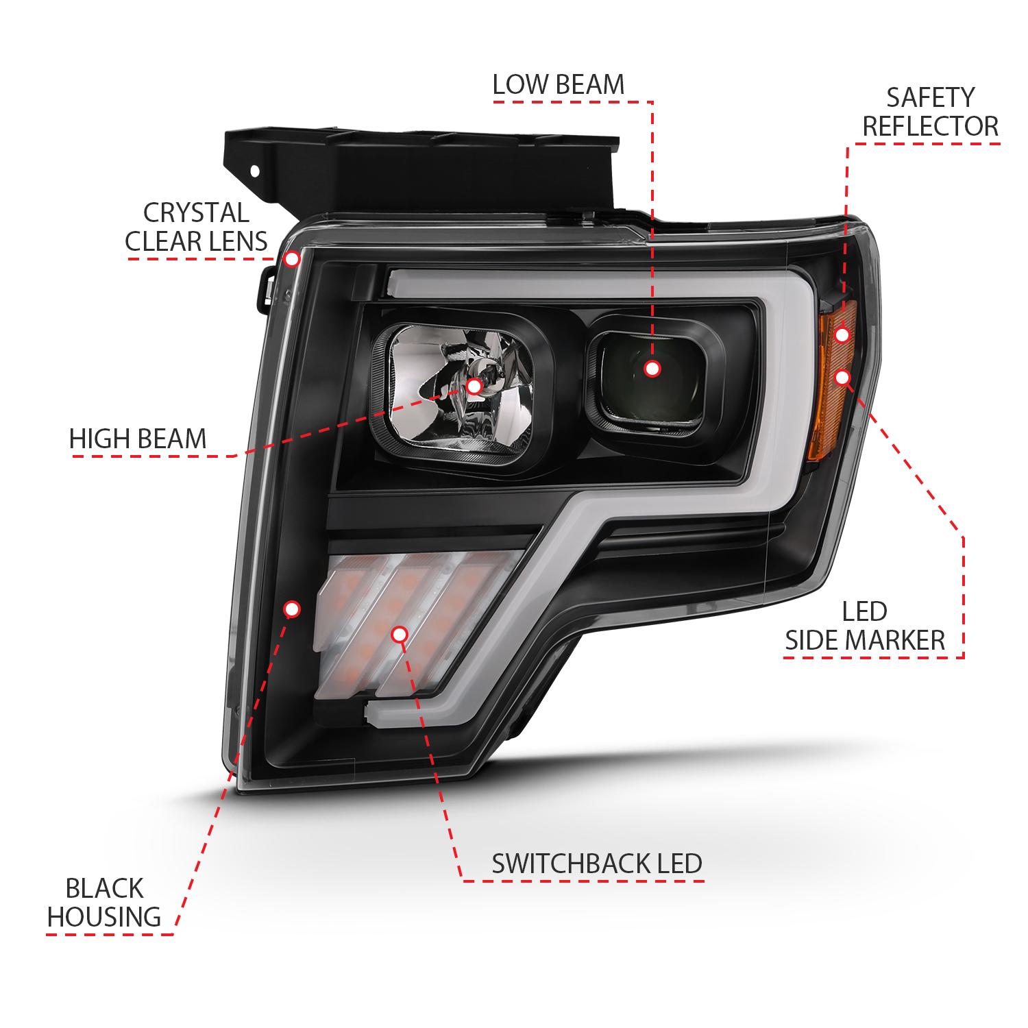 ANZO Projector Headlights (2009-2013 F-150) - 111469