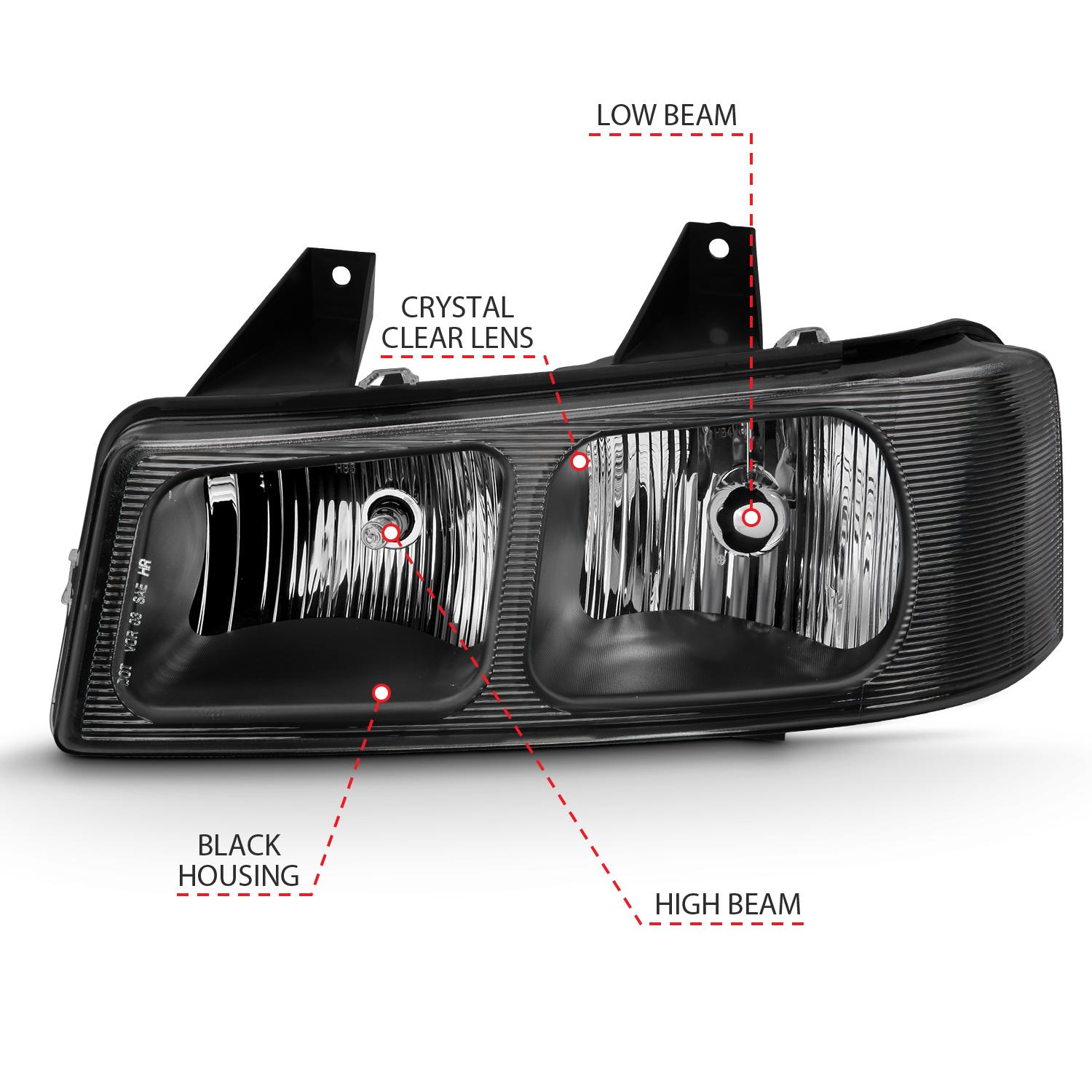 ANZO Crystal Headlights (2003-2017 Express 1500, Express 2500, Express 3500, Savana 1500, Savana 2500, Savana 3500) - 111474