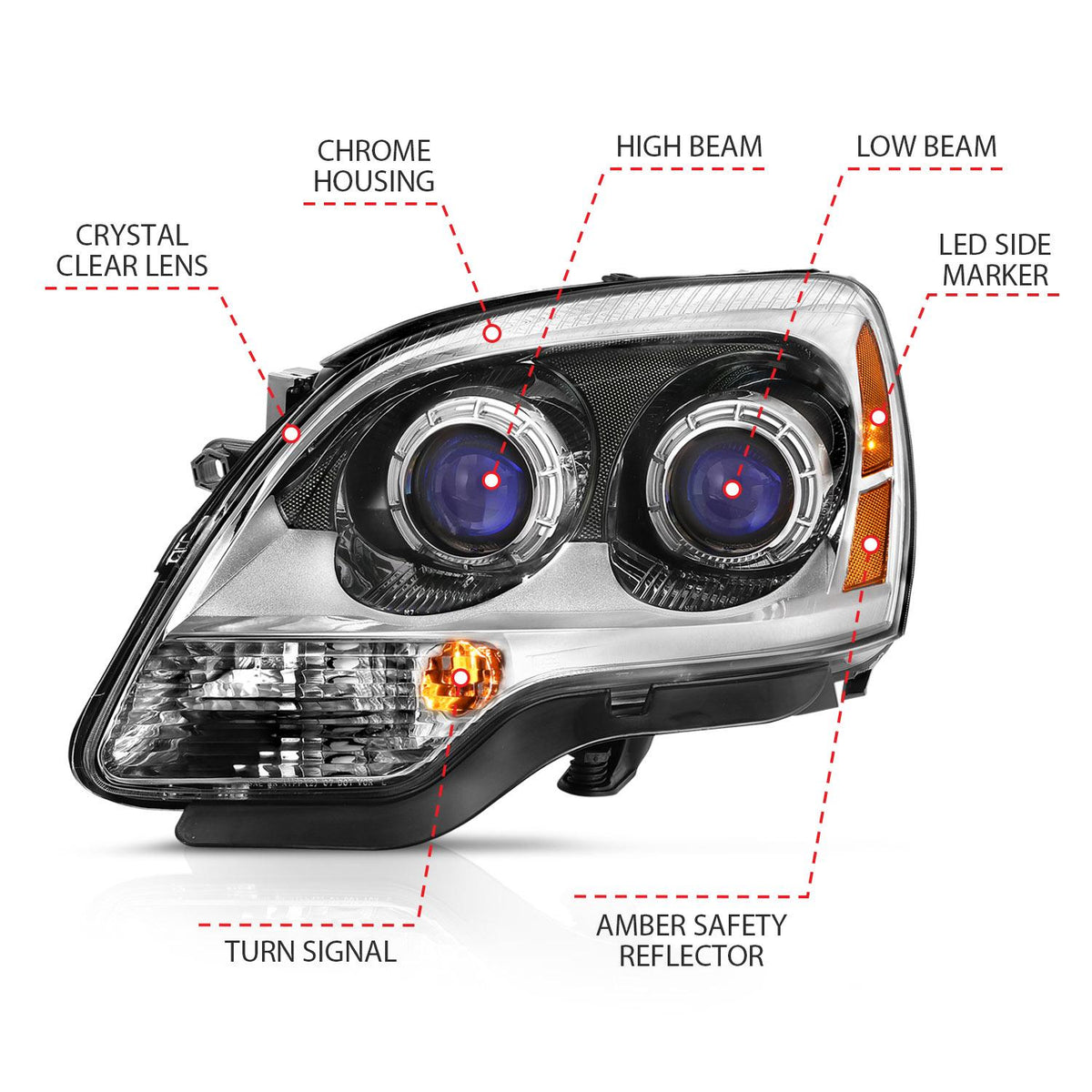 ANZO Crystal Headlights (2007-2008 Acadia) - 111476