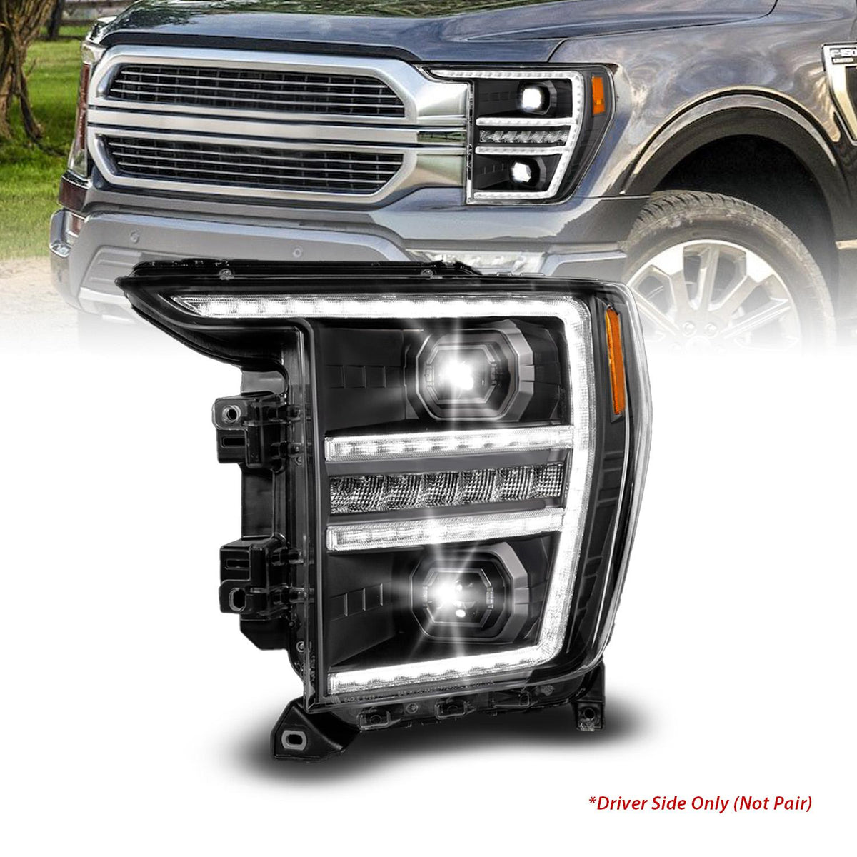 ANZO Led Projector Headlights (2021-2023 F-150 XL, F-150 XLT) - 111594-L