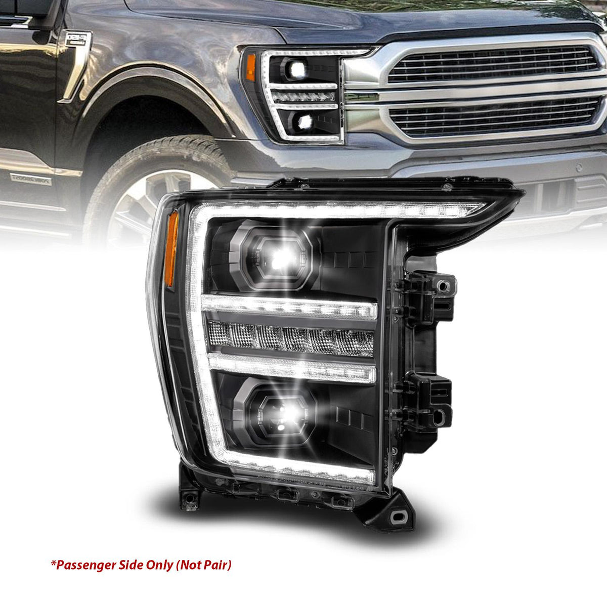 ANZO Led Projector Headlights (2021-2023 F-150 XL, F-150 XLT) - 111594-R