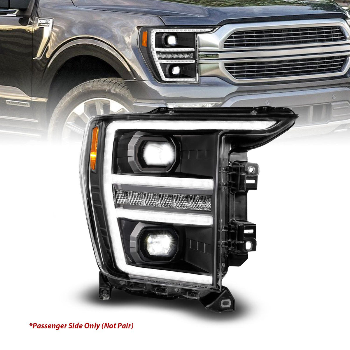 ANZO Led Projector Headlights (2021-2023 F-150 XL, F-150 XLT) - 111594-R