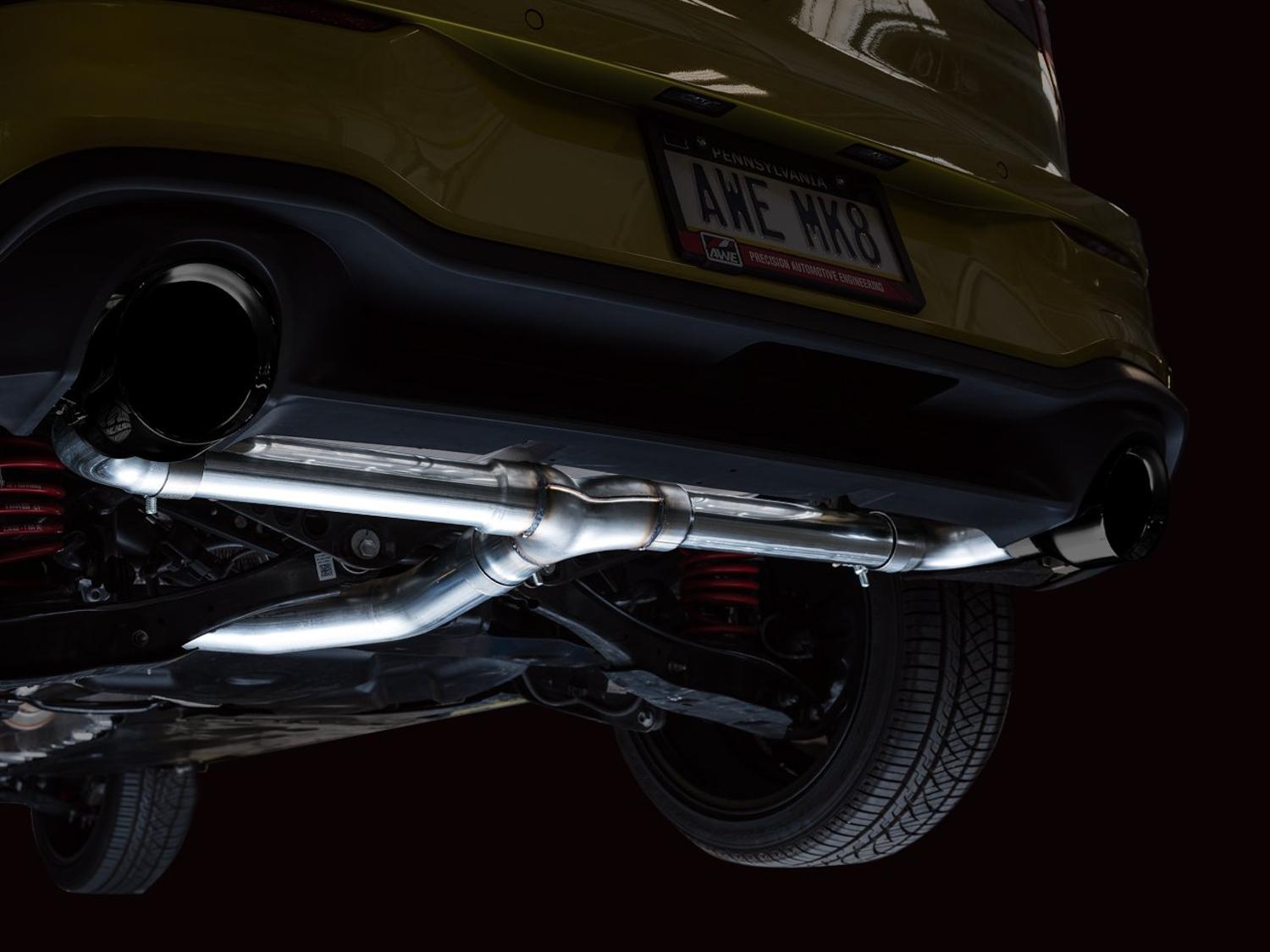 AWE Touring Edition Catback Exhaust - Diamond Black Tips (2022-2023 Volkswagen MK8 GTI) - 3015-33658