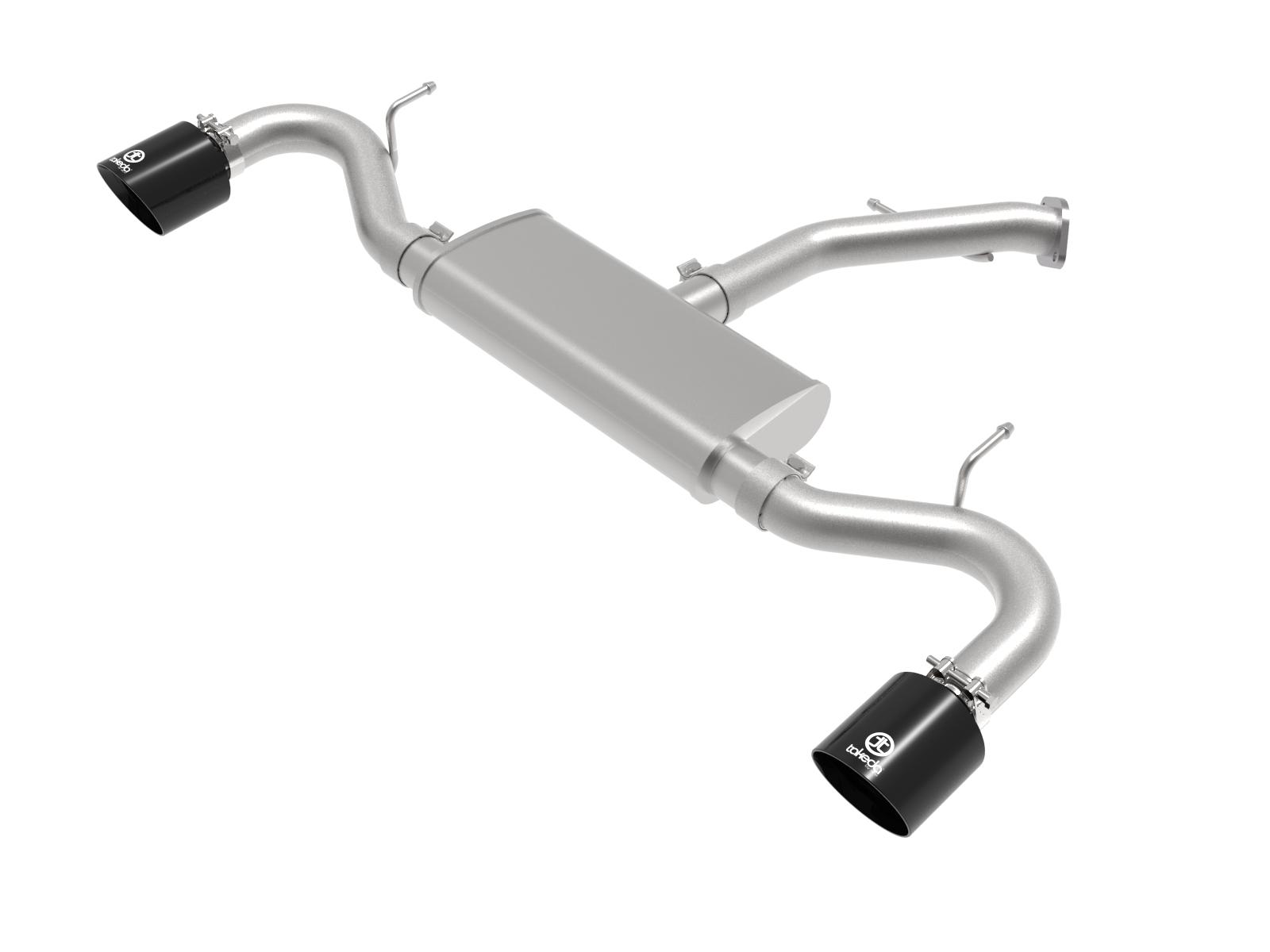 AFE Takeda 2-1/2 IN 409 Stainless Steel Axle-Back Exhaust w/ Black Tips (Hyundai Elantra GT 18-20 L4-1.6L (t)) - 49-47016-B