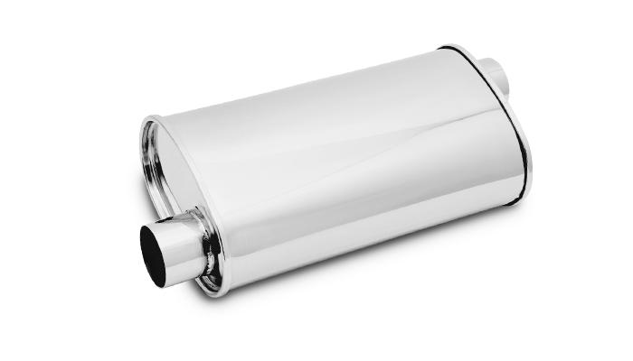 Vibrant Performance Streetpower Oval Muffler, 2.5" Inlet/Outlet (Offset-Offset) - 1126