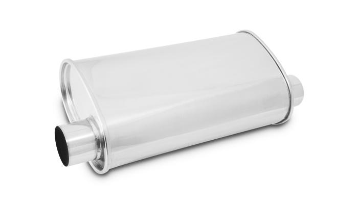 Vibrant Performance Streetpower Oval Muffler, 2.5" Inlet/Outlet (Offset-Offset Same Side) - 1129