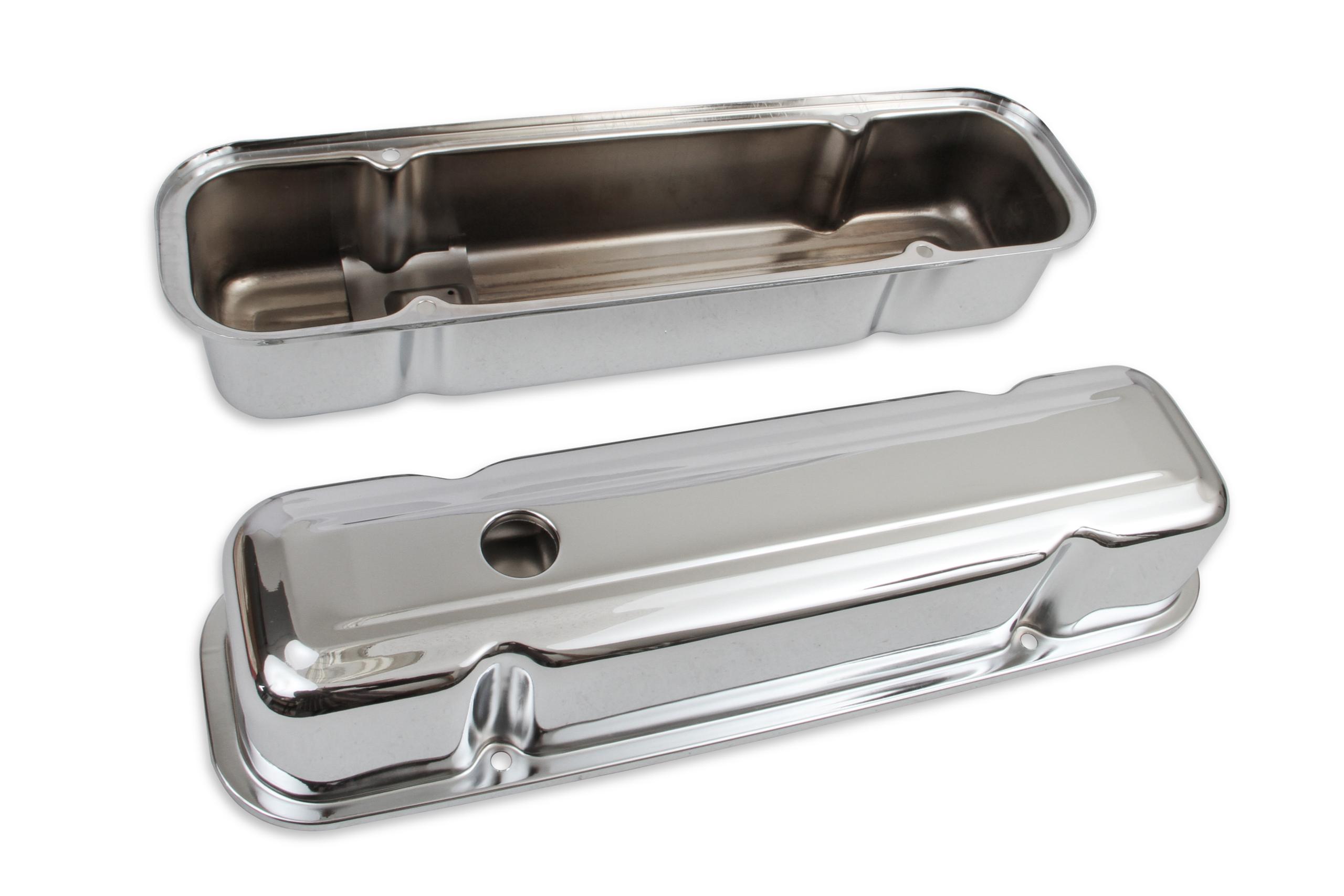 Mr. Gasket Chrome Tall-Style Valve Covers.  - 9805