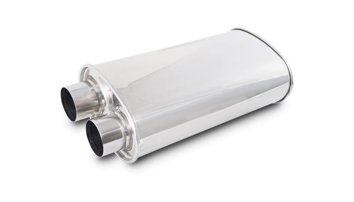 Vibrant Performance Streetpower Oval Muffler, 2.50" Inlet/Outlet (Same Side) - 1159