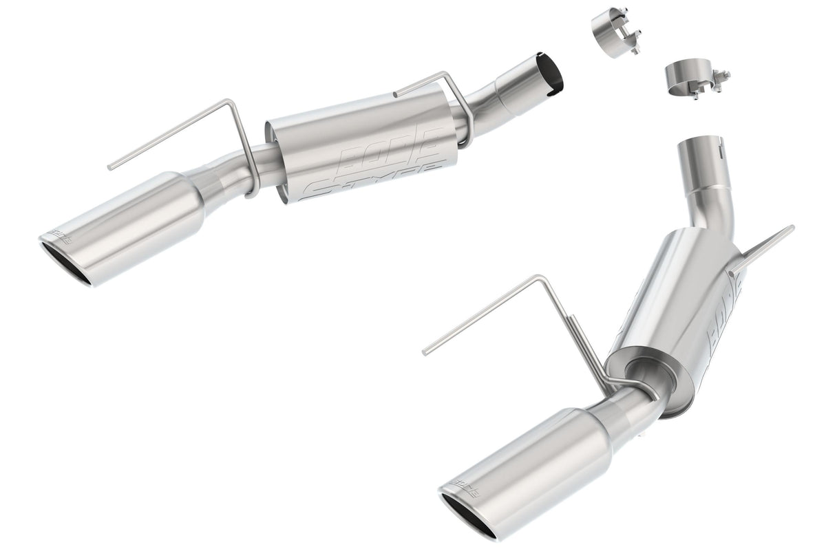 Borla Axle-Back Exhaust System - S-Type - Stainless Steel Tips (2005-2009 Mustang GT, Mustang Shelby GT500, Mustang Shelby GT500KR) - 11750