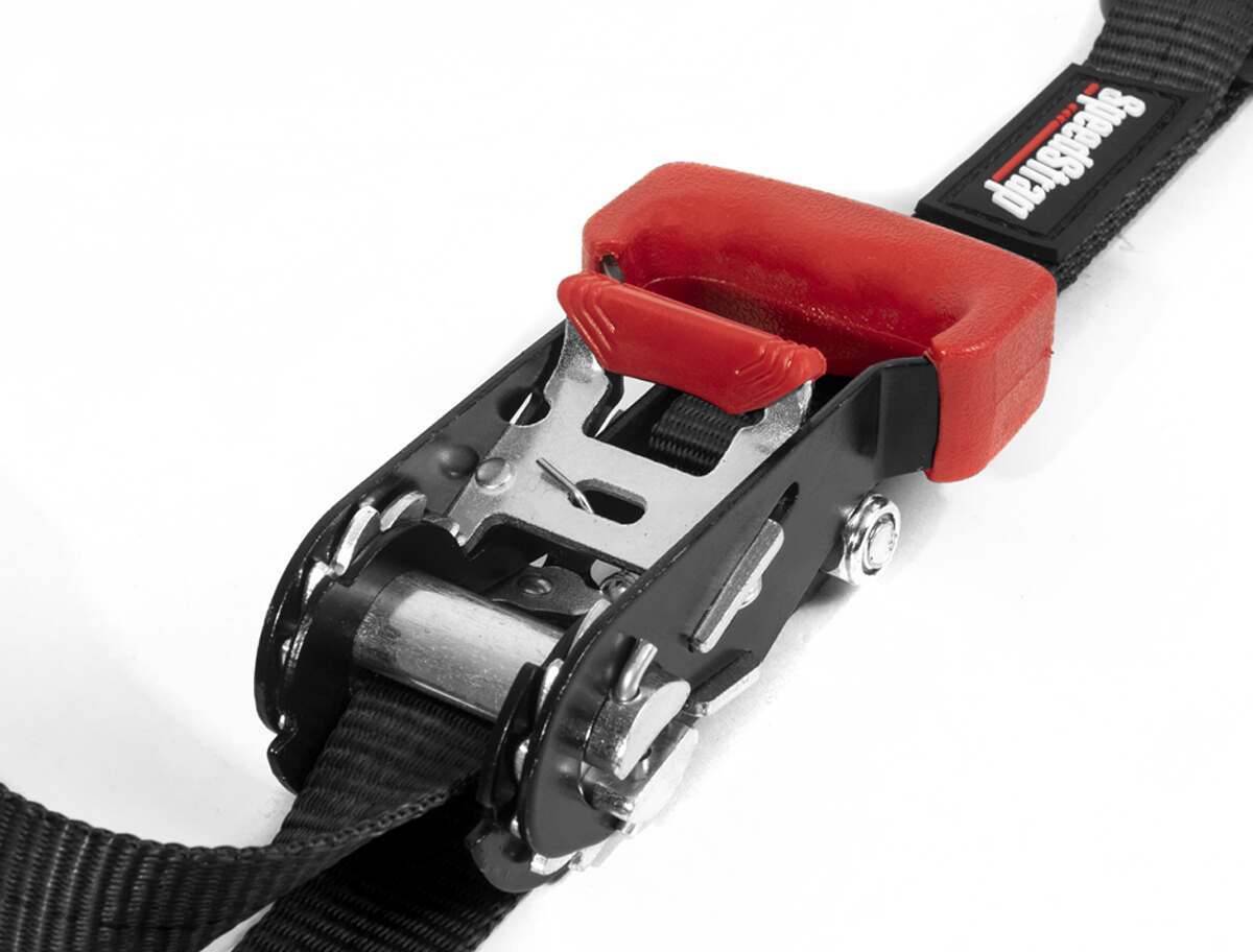 SpeedStrap 1 Inch x 15' Ratchet Tie Down w/ Snap 'S' Hooks and Soft Tie 2 Pack Black - 11801-2