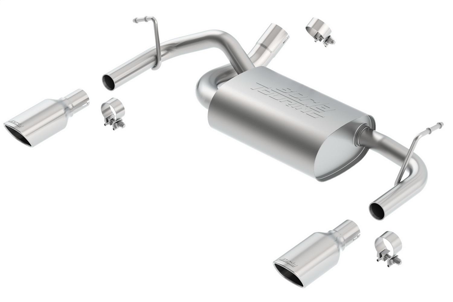 Borla Axle-Back Exhaust System - S-Type - Stainless Steel Tips (2012-2018 Wrangler, Wrangler JK) - 11834