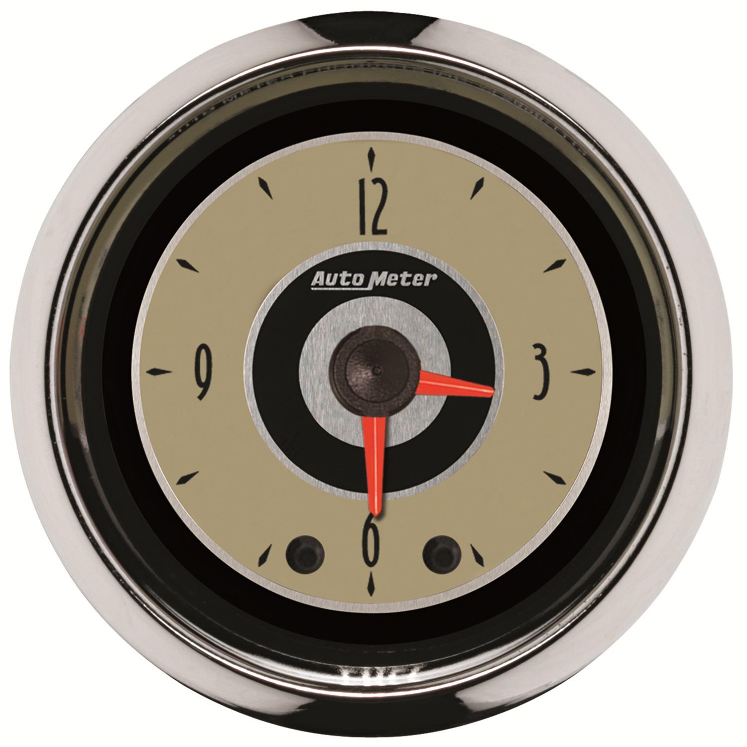 Auto Meter Gauge, Clock, 2 1/16" , 12Hr, Analog, Cruiser - 1185