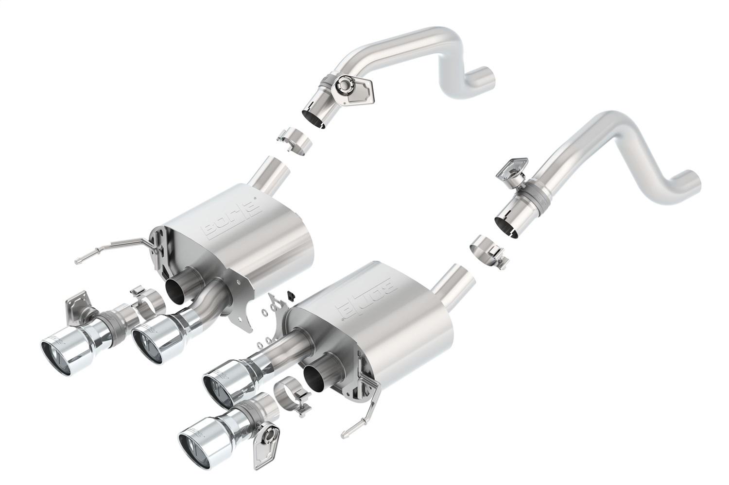 Borla Axle-Back Exhaust System - S-Type - Stainless Steel Tips (2014-2019 Corvette Grand Sport, Corvette Stingray, Corvette Z06, Corvette ZR1) - 11874