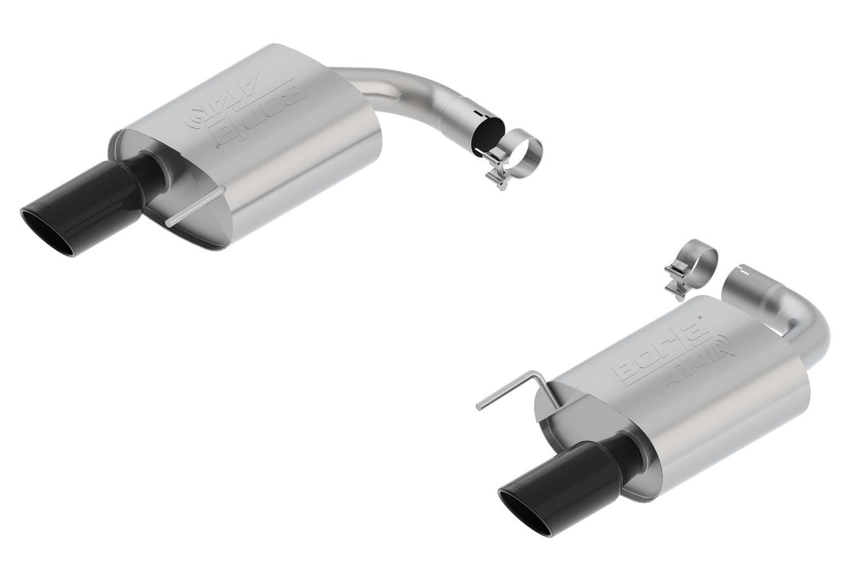 Borla Axle-Back Exhaust System - Atak(R) - Stainless Black Tips (2015-2017 Mustang) - 11895BC