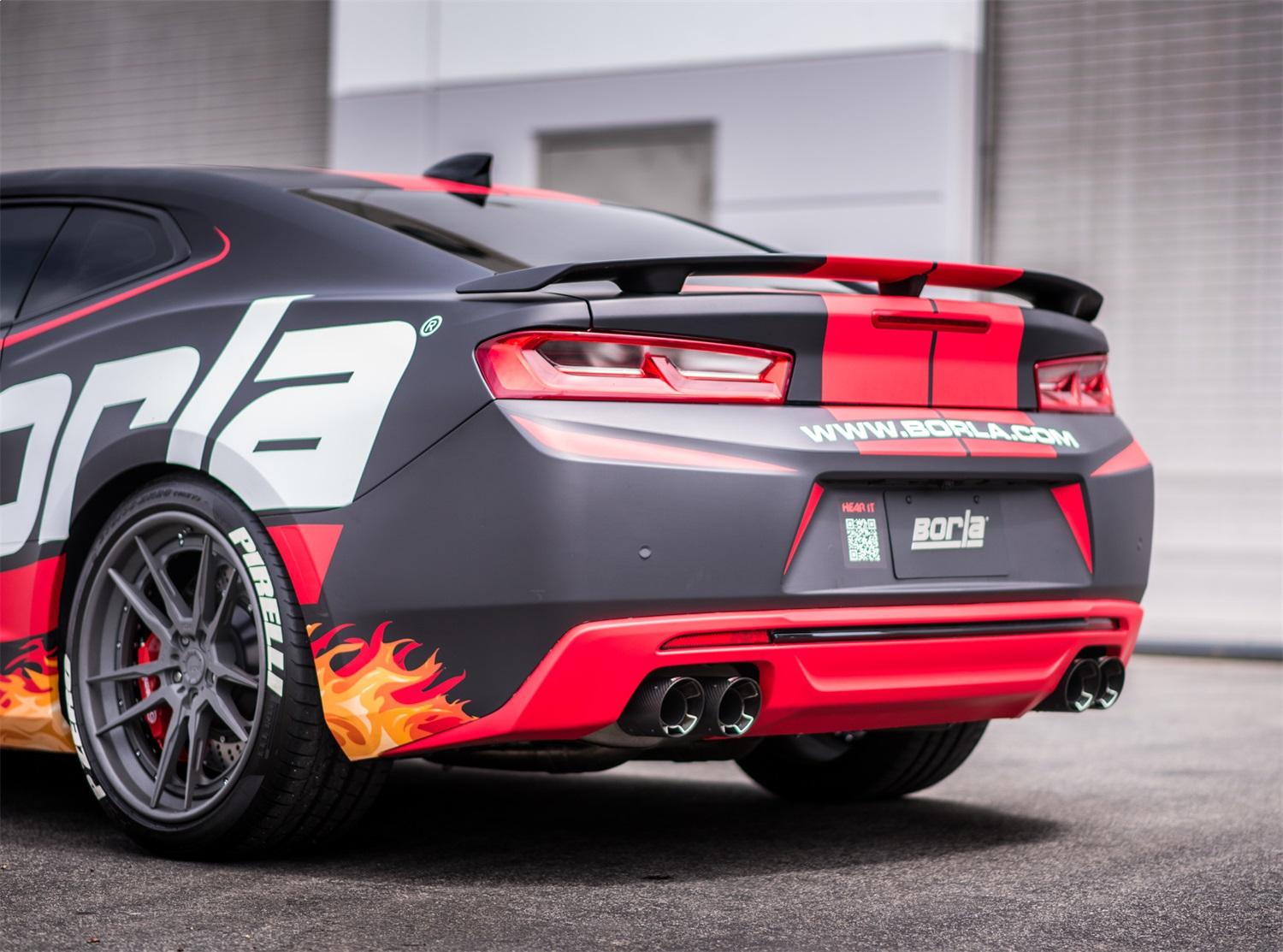 Borla Axle-Back Exhaust System - Atak(R) - Carbon Fibert Tips (2016-2023 Camaro, Camaro SS) - 11925CF