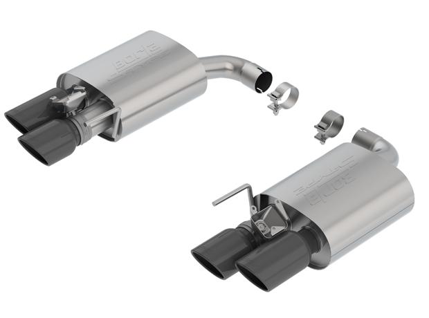 Borla Axle-Back Exhaust System - S-Type - Stainless Black Tips (2018-2023 Mustang) - 11951BC