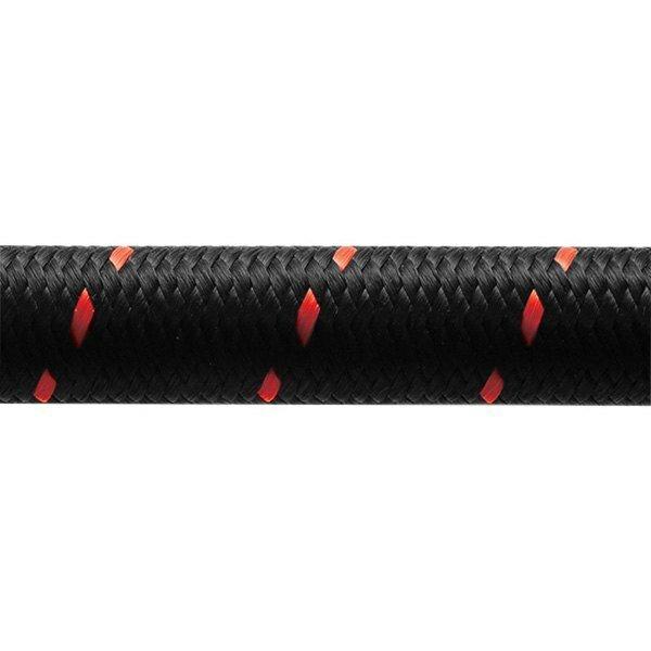 Vibrant Performance Braided Flex Hose, Nylon, Black/Red, Size: -8An, Hose Id: 0.44", 2Ft Roll - 11958R
