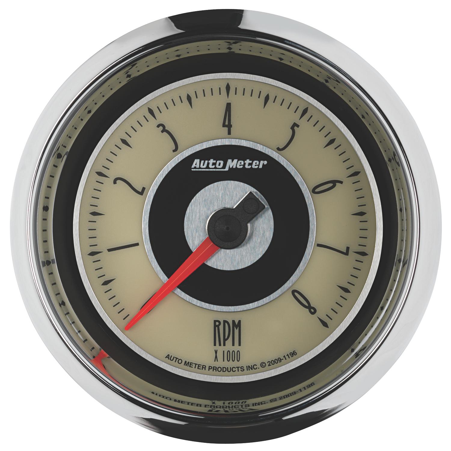 Auto Meter Gauge, Tachometer, 3 3/8" , 8K Rpm, In-Dash, Cruiser - 1196