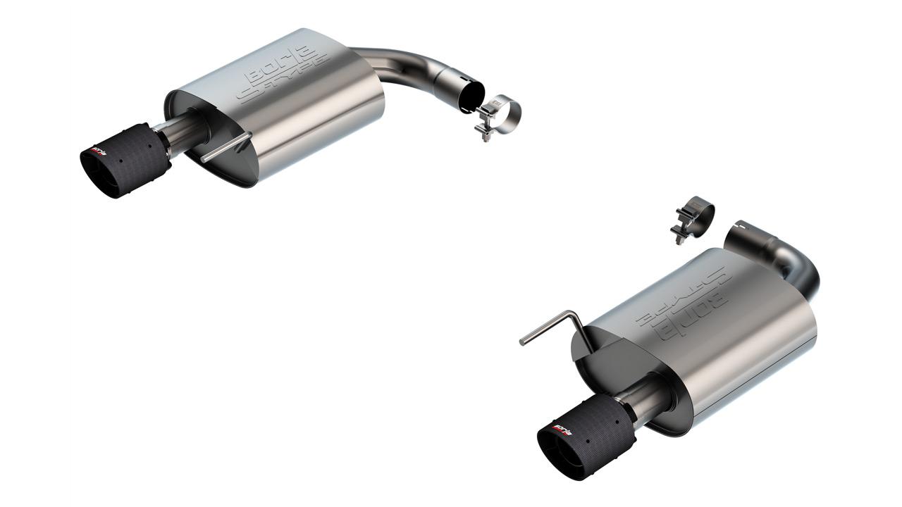 Borla Axle-Back Exhaust System - S-Type - Carbon Fiber Tips (2024-2026 Mustang w/ Non Active Exhaust) - 11983CFBA