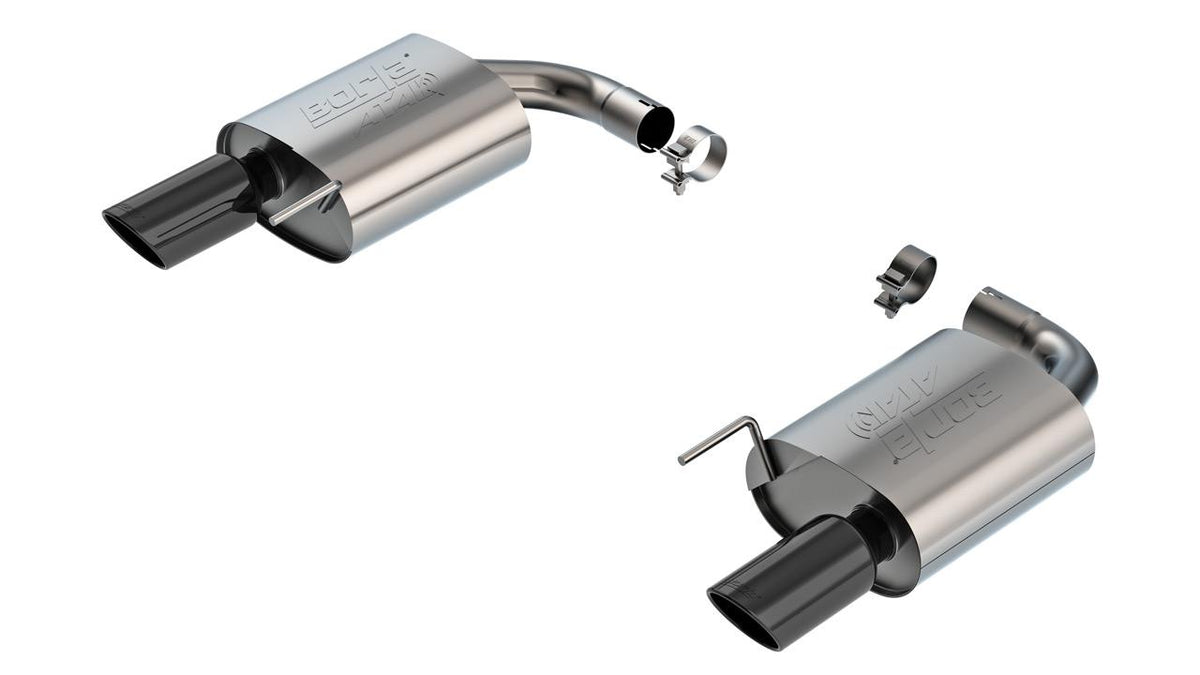Borla Axle-Back Exhaust System - ATAK - Black Chrome Tips (2024-2026 Mustang w/ Non Active Exhaust) - 11984BC