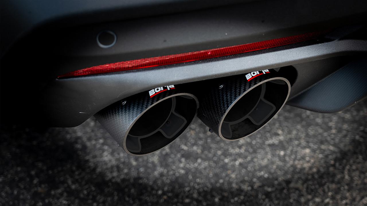 Borla Axle-Back Exhaust System - S-Type - Carbon Fiber Quad Tips (2024-2026 Mustang w/ Active Exhaust) - 11985CFBA