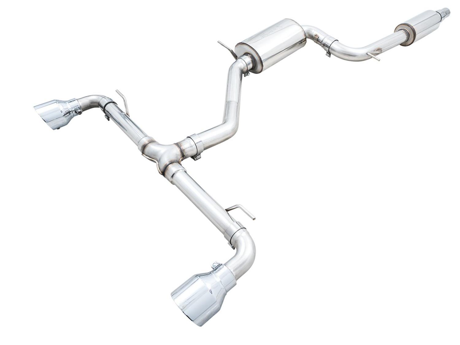 AWE Touring Edition Catback Exhaust - Chrome Silver Tips (2022-2023 Volkswagen MK8 GTI) - 3015-32658