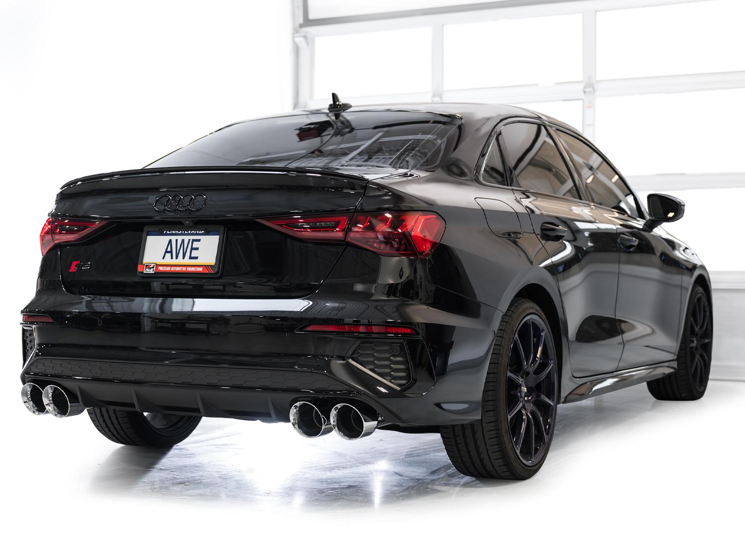 AWE Touring Edition Exhaust for Audi 8Y S3 - Chrome Silver Tips - 3015-42897