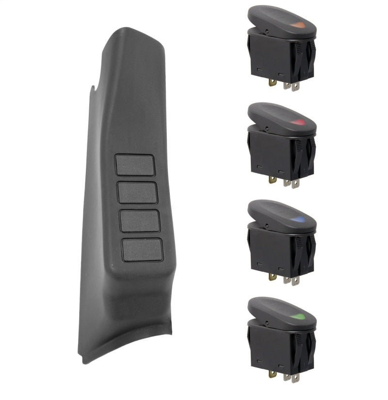 Rugged Ridge Switch Pod Kit A-Pillar 4 Switches Black Rhd; 11-18 Wrangler Jk - 17235.97