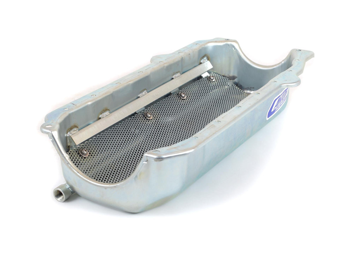 Canton Racing Oil Pan Small Block Chevy Pre-85 Shallow Dry Sump Right Hand Exit - 12-101