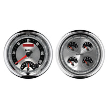 Auto Meter 5" QUAD GAUGE, 8K RPM/120 MPH/100 PSI/100-250 °F/8-18V/240-33 Ω, AMERICAN MUSCLE - 1205