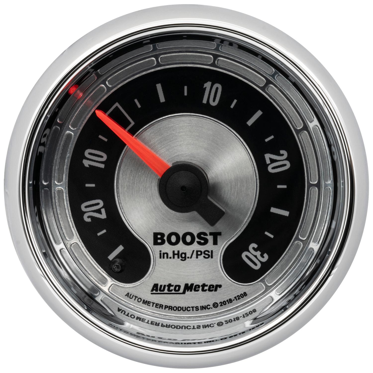 Auto Meter 2-1/16" BOOST/VACUUM, 30 IN HG/30 PSI, AMERICAN MUSCLE - 1208