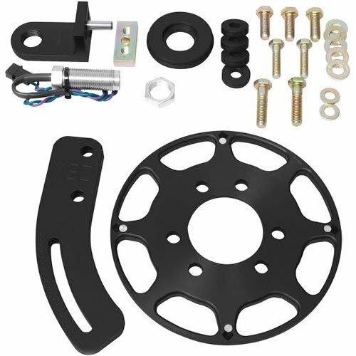 Black Chevy Small Block 7" Balancer Crank Trigger Kit.  - 86103