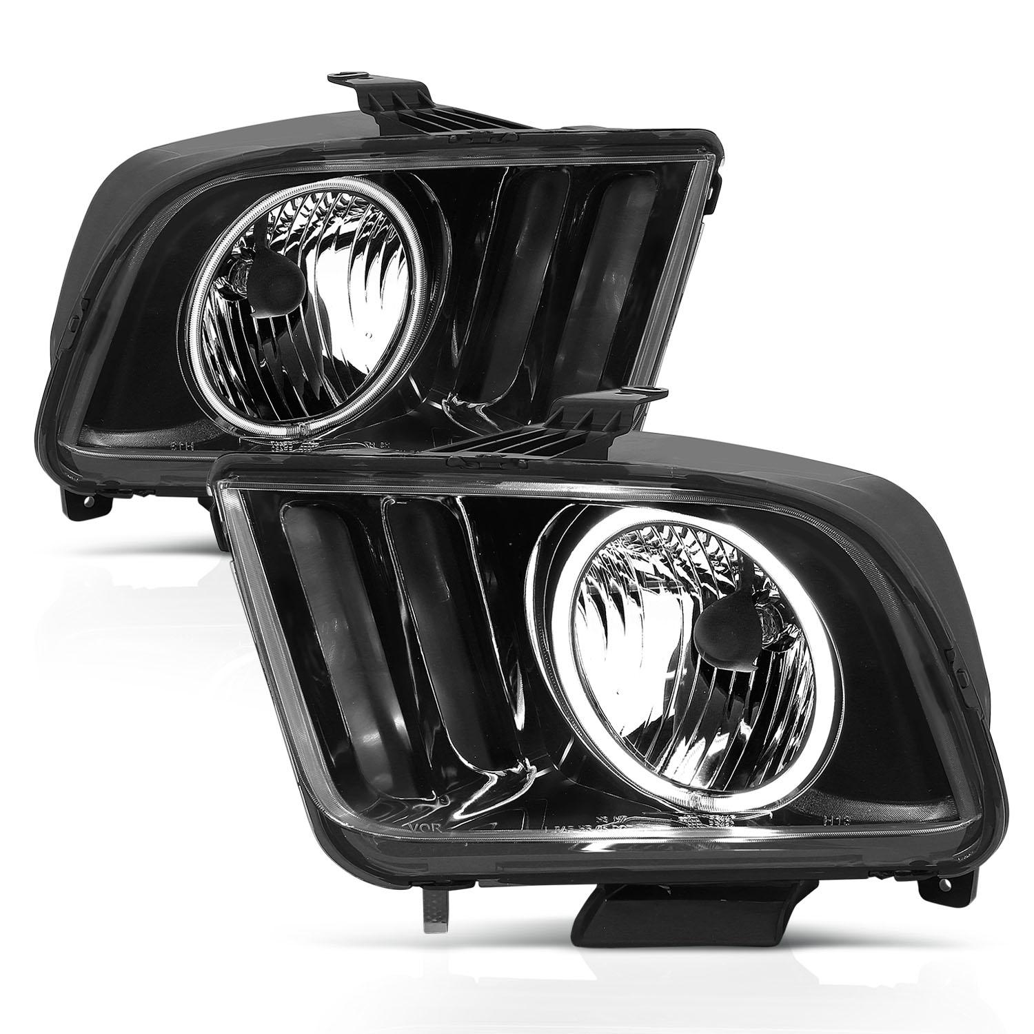 ANZO Crystal Headlight Set W/Halo (2005-2009 Mustang) - 121033