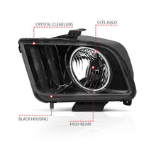 ANZO Crystal Headlight Set W/Halo (2005-2009 Mustang) - 121033